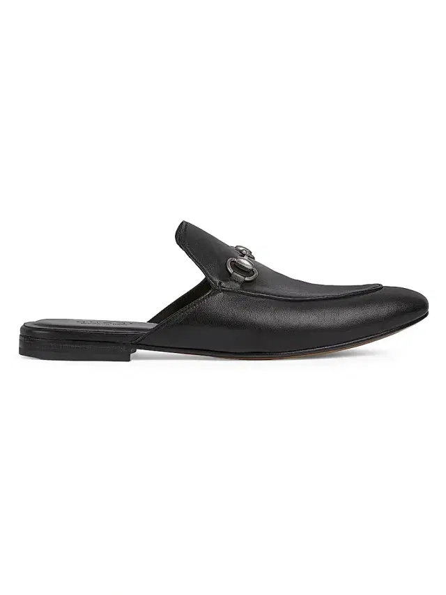 Gucci Men's Kings Flex Leather Mules - Black