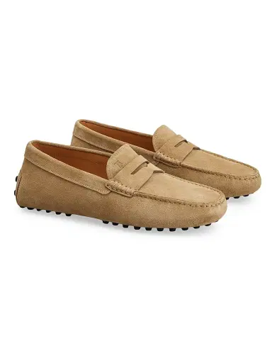 Tod's Men's Mocassino Gommino Suede Driving Loafers - Light Beige - Size 14 | Thumbnail 2 Tod's Men's Mocassino Gommino Suede Driving Loafers - Light Beige - Size 14 | Thumbnail 2