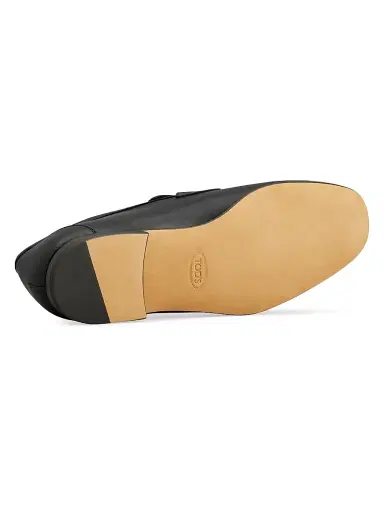 Tod's Men's Leather Penny Loafers - Black | Thumbnail 4