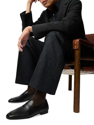 Tod's Men's Leather Penny Loafers - Black | Thumbnail 7