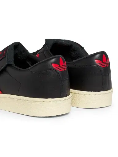 adidas Men's  X Willy Chavarria Jabbar Low-Top Leather Sneakers - Black Red | Thumbnail 3