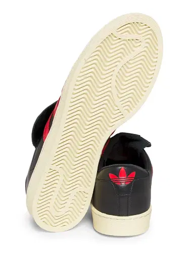 adidas Men's  X Willy Chavarria Jabbar Low-Top Leather Sneakers - Black Red | Thumbnail 6