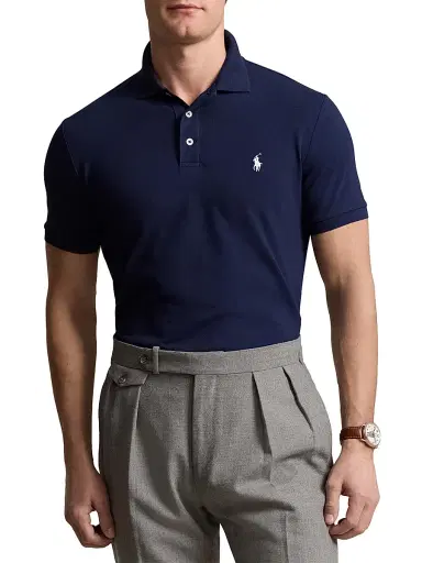 Polo Ralph Lauren Men's Stretch-Cotton Blend Custom Slim-Fit Polo Shirt - Refined Navy - Size XXL | Thumbnail 3