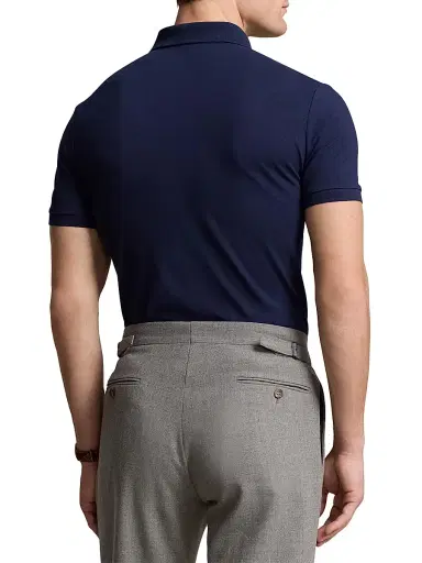 Polo Ralph Lauren Men's Stretch-Cotton Blend Custom Slim-Fit Polo Shirt - Refined Navy - Size XXL | Thumbnail 4