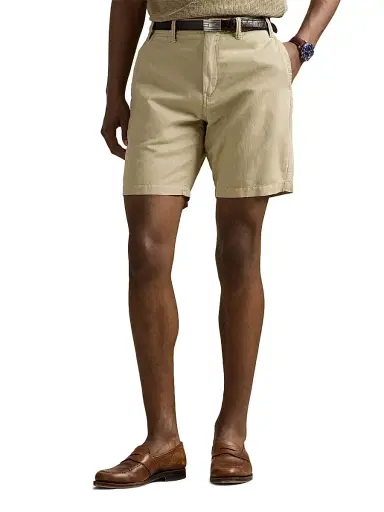 Polo Ralph Lauren Men's 8.5-Inch Classic-Fit Linen-Cotton Shorts - Coastal Beige | Thumbnail 3