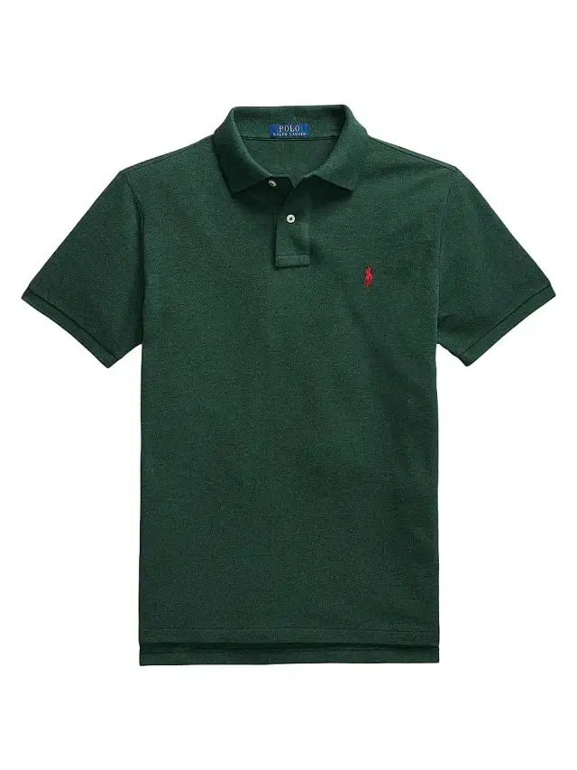 Polo Ralph Lauren Men's Basic Custom Slim-Fit Mesh Polo Shirt - Scotch Pine Heather