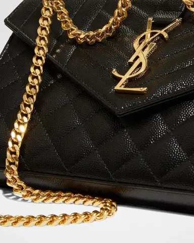 Saint Laurent Envelope Triquilt YSL Crossbody in Grained Leather | Thumbnail 5 Saint Laurent Envelope Triquilt YSL Crossbody in Grained Leather | Thumbnail 5