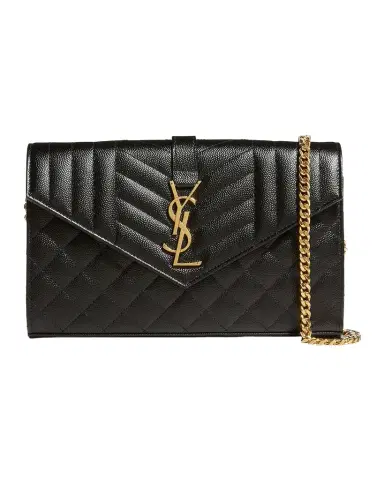 Saint Laurent Envelope Triquilt YSL Crossbody in Grained Leather | Thumbnail 1 Saint Laurent Envelope Triquilt YSL Crossbody in Grained Leather | Thumbnail 1