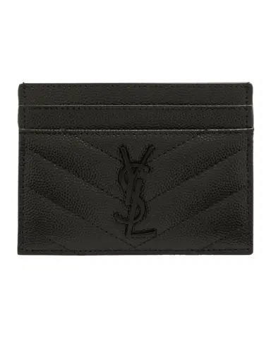 Saint Laurent YSL Monogram Card Case in Grained Leather | Thumbnail 1 Saint Laurent YSL Monogram Card Case in Grained Leather | Thumbnail 1