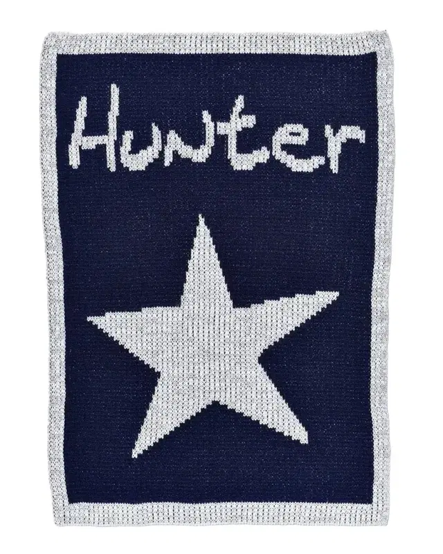 Butterscotch Blankees Single Star Metallic Stroller Blanket, Personalized
