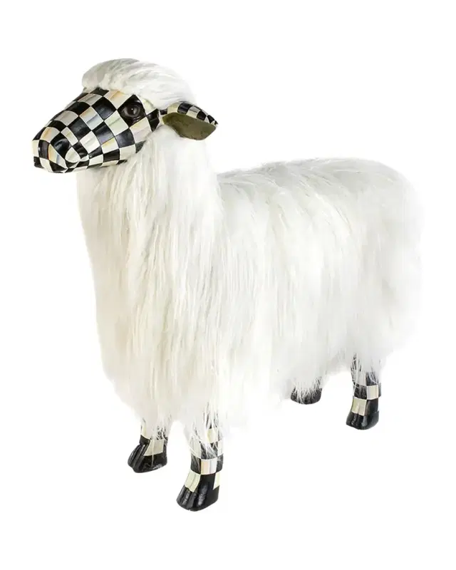 MacKenzie-Childs Courtly Check Large White Sheep