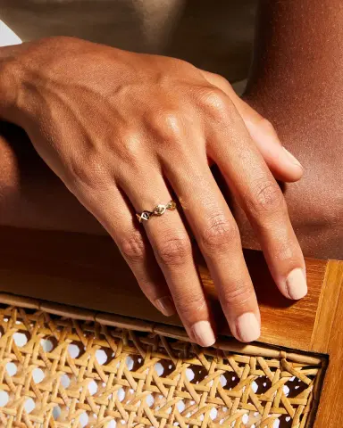 Sydney Evan 14K Evil Eye Link Eternity Ring | Thumbnail 2