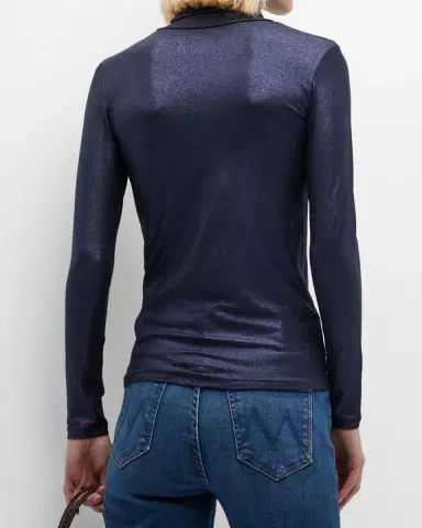 MAJESTIC FILATURES Metallic Long-Sleeve Turtleneck Top | Thumbnail 6