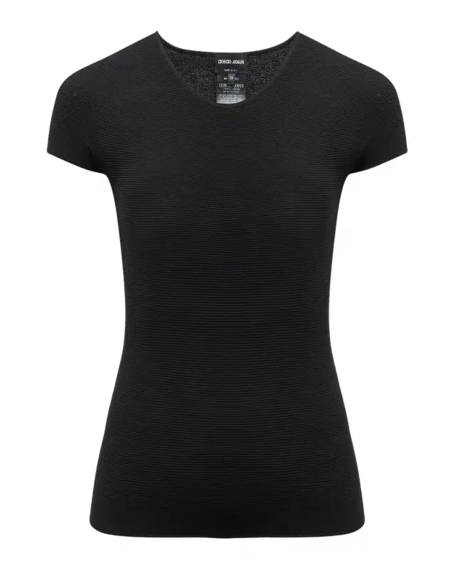 Giorgio Armani Scoop-Neck Short-Sleeve Tee, Black