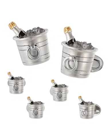 Jan Leslie Men 's Champagne Bucket Cufflink Stud Set | Thumbnail 1