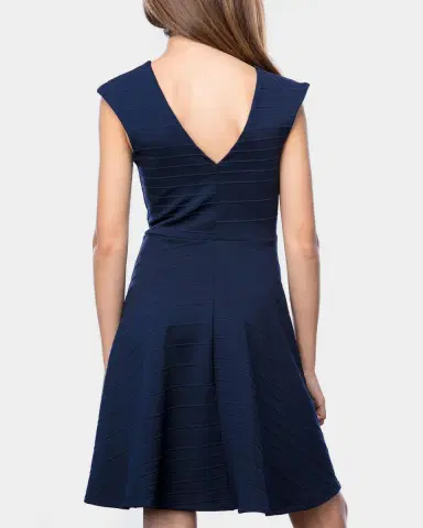 Un Deux Trois Girl's Textured Cap Sleeve Dress | Thumbnail 2