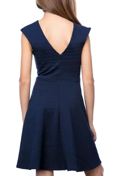 Un Deux Trois Girl's Textured Cap Sleeve Dress | Thumbnail 5