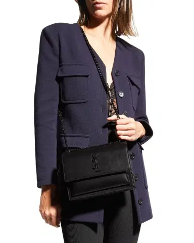 Saint Laurent Sunset Medium YSL Shoulder Bag in Smooth Leather | Thumbnail 1