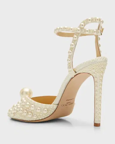 Jimmy Choo Sacora Faux Pearl Sandals | Thumbnail 4