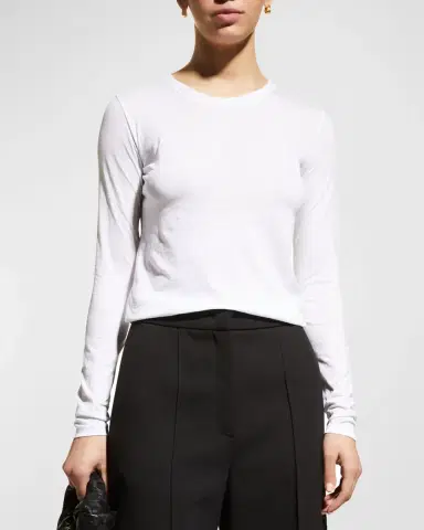 Vince Essential Long-Sleeve Crewneck Tee | Thumbnail 4