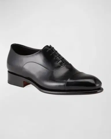 Santoni Men's Isaac Cap-Toe Leather Oxford Shoes | Thumbnail 3