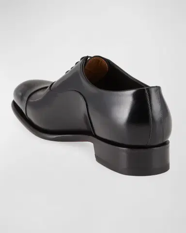 Santoni Men's Isaac Cap-Toe Leather Oxford Shoes | Thumbnail 4