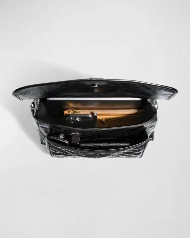 Saint Laurent Niki Large Flap YSL Shoulder Bag in Crinkled Leather | Thumbnail 5 Saint Laurent Niki Large Flap YSL Shoulder Bag in Crinkled Leather | Thumbnail 5