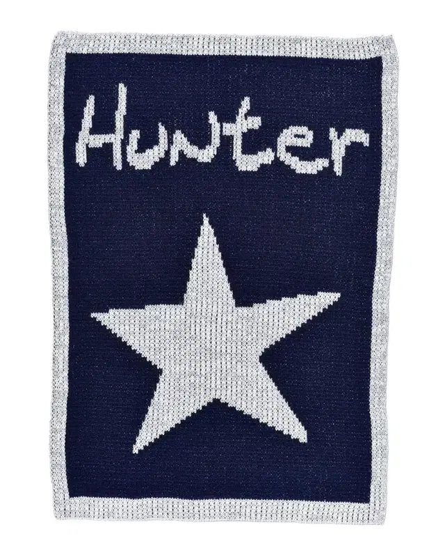Butterscotch Blankees Single Star Metallic Crib Blanket, Personalized