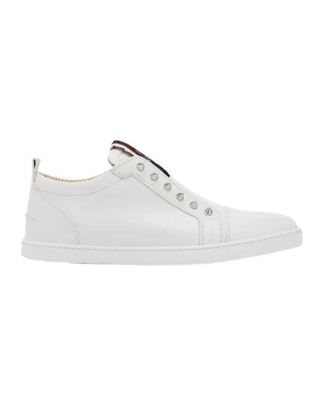Christian Louboutin Men 's F. A.V. Fique A Vontade Spiked Leather Slip-On Sneakers