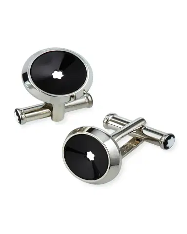 Montblanc Men 's Steel %26 Precious Resin Star Cufflinks | Thumbnail 2