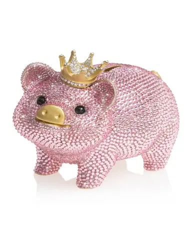 Jay Strongwater Pave Piggy Bank with Crown | Thumbnail 2