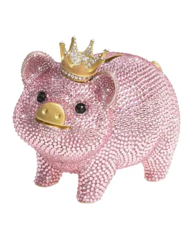 Jay Strongwater Pave Piggy Bank with Crown | Thumbnail 1