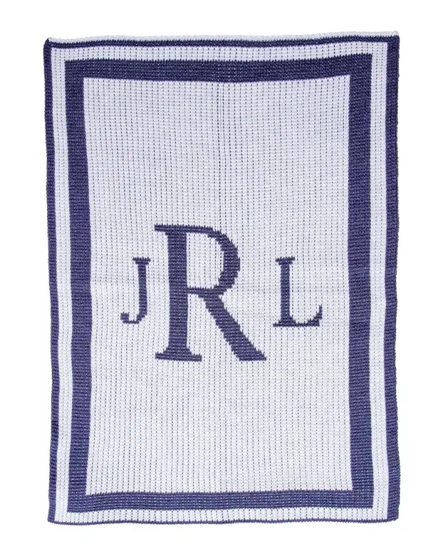 Butterscotch Blankees Classic Monogram Crib Blanket, Personalized