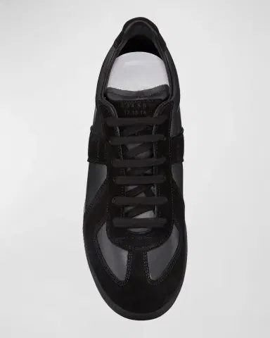 Maison Margiela Men's Replica Leather Suede Low-Top Sneakers | Thumbnail 2 Maison Margiela Men's Replica Leather Suede Low-Top Sneakers | Thumbnail 2