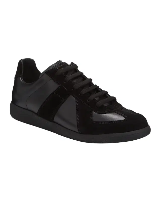 Maison Margiela Men 's Replica Leather Suede Low-Top Sneakers