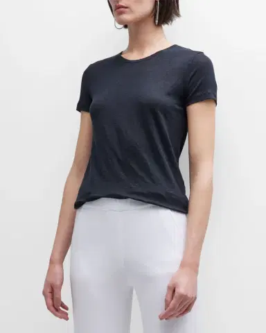 Majestic Filatures Stretch Linen Crewneck Tee | Thumbnail 3