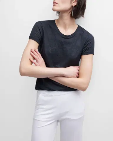 Majestic Filatures Stretch Linen Crewneck Tee | Thumbnail 7