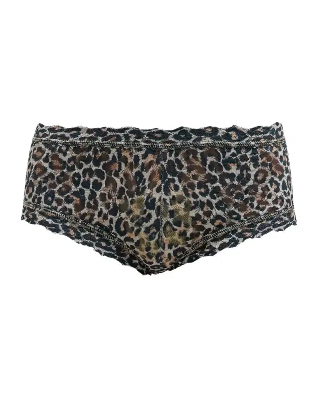 Leopard-Print Lace Boyshorts