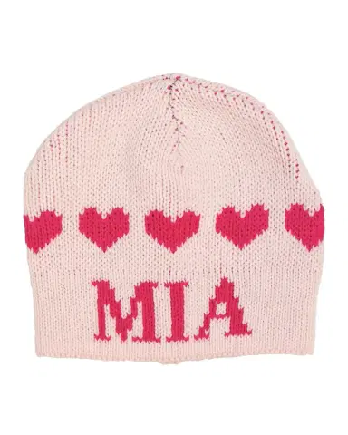 Butterscotch Blankees Kid 's String of Hearts Beanie Hat, Personalized | Thumbnail 1 Butterscotch Blankees Kid 's String of Hearts Beanie Hat, Personalized | Thumbnail 1