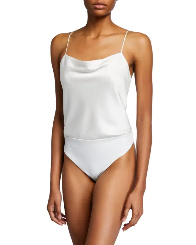 ALICE + OLIVIA Harmon Satin Bodysuit