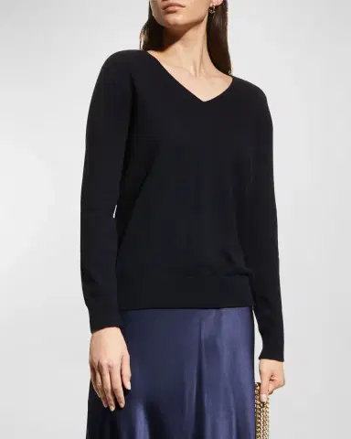 Vince Weekend V-Neck Cashmere Pullover Sweater | Thumbnail 4