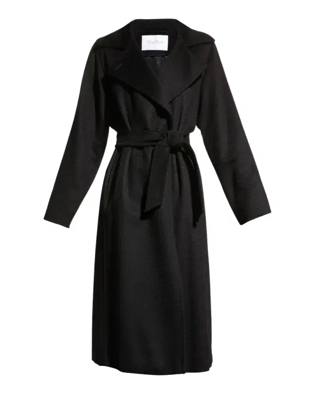 Max Mara Manuela Belted Camel Hair Coat, Black