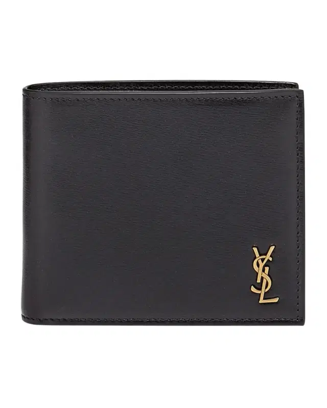 Men 's YSL East-West Logo Bi-Fold Wallet