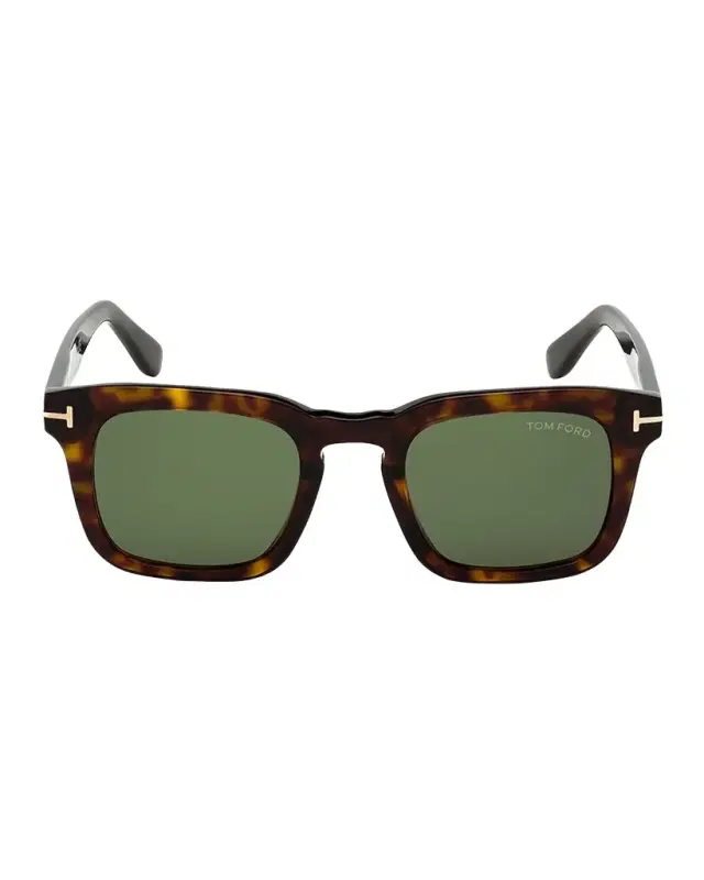 TOM FORD Men 's Dax Square Tortoiseshell Sunglasses