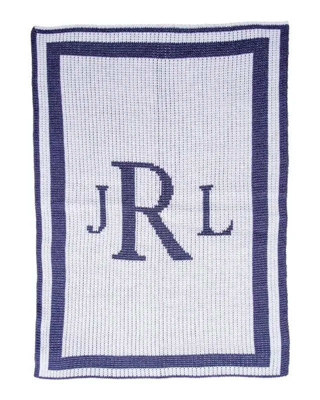 Butterscotch Blankees Classic Monogram Stroller Blanket, Personalized