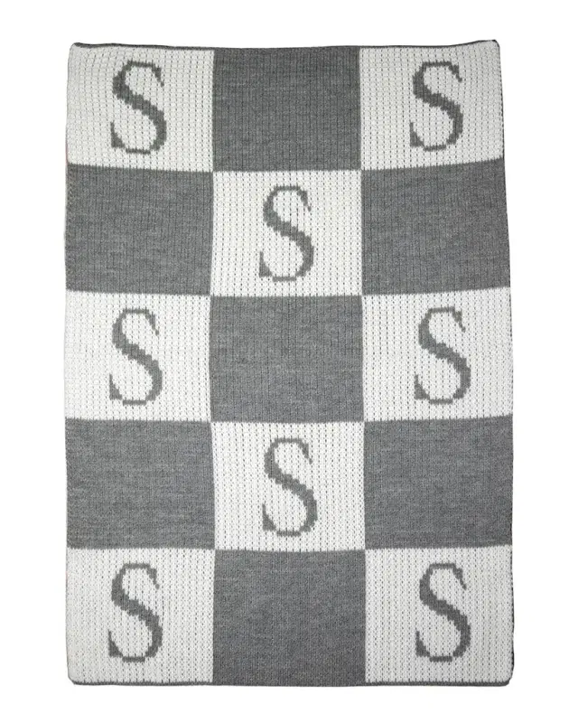 Butterscotch Blankees Initial & Colorblock Stroller Blanket, Personalized
