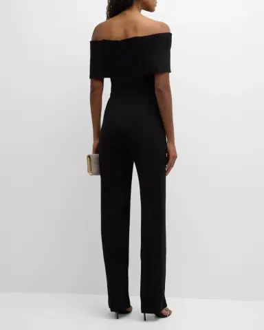 Lela Rose Off-the-Shoulder Crepe Jumpsuit | Thumbnail 6 Lela Rose Off-the-Shoulder Crepe Jumpsuit | Thumbnail 6