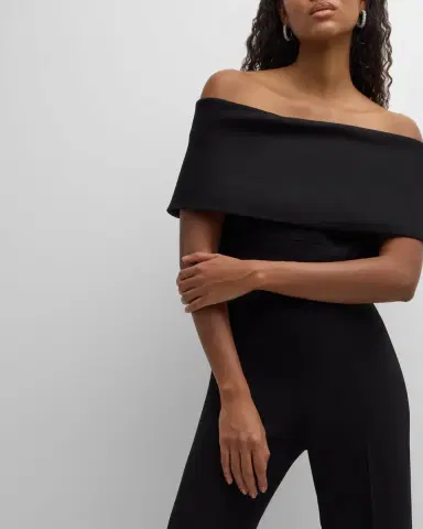 Lela Rose Off-the-Shoulder Crepe Jumpsuit | Thumbnail 7 Lela Rose Off-the-Shoulder Crepe Jumpsuit | Thumbnail 7