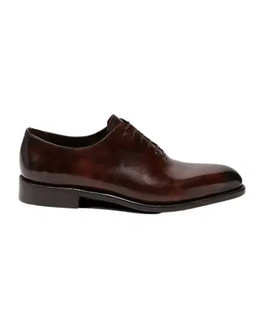 Ferragamo Men's Angiolo Tramezza Whole-Cut Leather Lace-Up Shoes | Thumbnail 1
