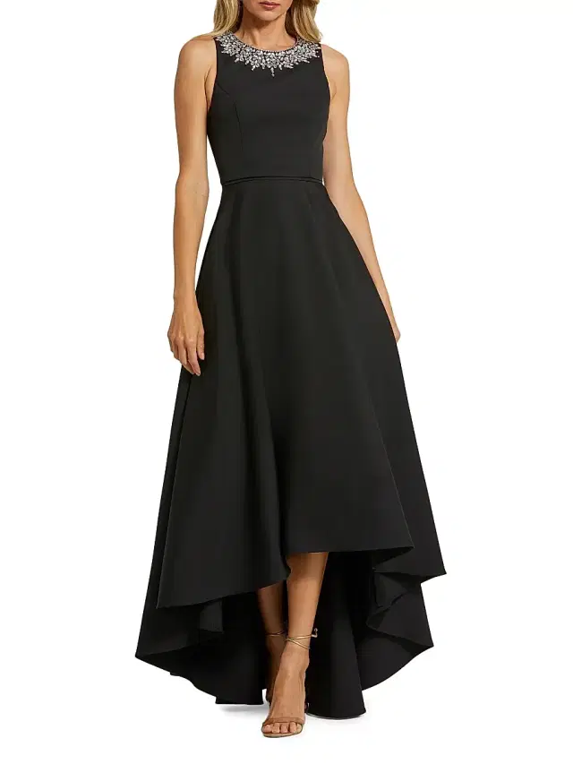 Women's Ieena Embellished Crepe High-Low Gown - Black